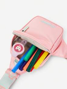 Balabala Bolso bandolera para niños, estilo color block, mochila ligera - blanco rojo - Ver 4