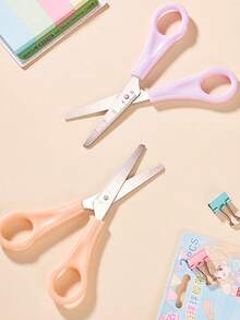 Colorful Ruler With Scale Scissors Office Scissors Student DIY Handmade Scissors Household Round Head Ruler Cut Birthday Gift Gift For Friends!,School Supplies,Back To School