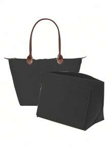 Purse Organizer Insert For Le Pliage Tote Bag Organizer Insert Multi Pocket Felt Handbag Organizer Zipper Bag Organizer Inter Bag, Multifunctional Portable Divider Pouch For Spacious Cosmetic Storage, Lightweight Travel And Casual Style Bag Accessories