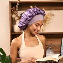 1 Satin Sleeping Cap Loose Elastic Band, Comfortable Fit, 85% Polyester Fiber 15% Elastane, No Fragrance, Daily Hair Care Accessories, Elegant Sleeping Cap | Satin Texture