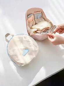 Portable Travel Organizer, 3-In-1 Portable Travel Organizer, Compact Polyester Storage Bag With Zippered Compartments, Machine Washable, Pink & Blue Options, Durable Zipper Compartments Closet Organization And Storage Clothes Organizer Bedroom