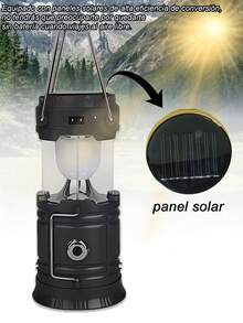 Lámpara Recargable Solar Linterna Camping Led,Linterna Solar para acampar, linterna LED plegable Solar recargable por USB, luces colgantes de emergencia para acampar al aire libre - Multicolor - Ver 5