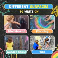 Paquete familiar de tiza lavable para niños | 15/20/36 barras por cubeta | Fórmula sin polvo para uso en exteriores, juego creativo de garabatos