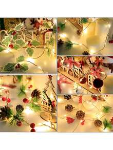 1 sztuka świątecznego sznura świetlnego LED z szyszkami, zasilane bateriami lampki choinkowe z dzwoneczkami i szyszkami, ozdoby do sypialni, ogrodu, na imprezę świąteczną, festiwal, Nowy Rok, Święto Dziękczynienia, 2026, lampki dekoracyjne świąteczne (baterie nie są dołączone) Zimowe świąteczne girlandy świetlne, dekoracje świąteczne, choinka, prezent, dekoracja na Święto Dziękczynienia, wesele, jesienne dekoracje, dekoracje urodzinowe na prezenty, artykuły imprezowe, do wnętrz, na zewnątrz, do ogrodu, na święta, festiwal, dekoracja świąteczna, choinka, prezent, dekoracja na Święto Dziękczynienia, wesele, wystrój domu, wystrój domu, wystrój jesienny, dekoracje jesienne, dekoracje urodzinowe na prezenty, artykuły imprezowe, do wnętrz, na zewnątrz, do ogrodu, na święta, festiwal, wystrój na Halloween, dekoracje ścienne, ozdoby na Halloween