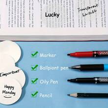300pcs White Transparent Sticky Note Tabs, Round Page Markers For Easy Organizing And Bookmarking - Office & Study Essentials - 300 miếng - 6 miếng lót - Xem 3