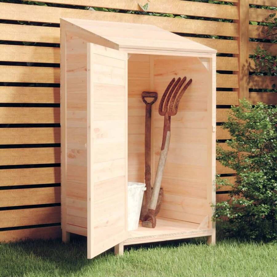 vidaXL Garden Shed For Tool Storage House Outdoor Backyard Solid Fir Wood - 棕色和奶油色 - 查看 1