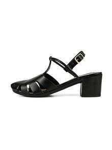 Low Block Heel Sandal, Closed Sandal With Buckle, Comfortable Fashion Ref. 31/10 - 黑色 - 查看 4