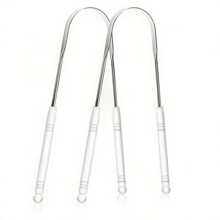 1/Piece, Adult U-Shaped Tongue Scraper, 1 Stainless Steel Tongue Scraper, Reducing Bad Breath, Men's And Women's Hygiene Products, Oral Care Tools, Living Room, Home, Bedroom, Bathroom, Household Items, Travel Supplies, Wedding, Queuing, Birthday, For Men, Parents, Friends, New Year, Accessories, Fun Gifts - White - View 1