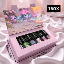 6pcs Romantic Fragrance Essential Oil Set, Gift For Festivals, Diffuser, Candle, Aroma Burner, Car Diffuser, Home Aroma Diffuser, Refill Oil