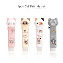 1个推拉式猫爪橡皮擦，卡通猫形铅笔橡皮擦，用于修正和清洁笔迹，学生礼物奖励，学习用品 - 白色 - 查看 17