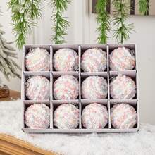 6cm/12pcs Creative Handmade Macaron Series Christmas Balls, Christmas Tree Ornaments, Christmas Decorations Home Decor Room Decor Winter