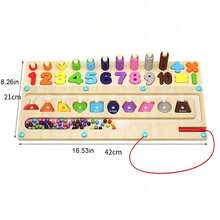 Magnetic Color & Number Maze For Toddler, Montessori Wooden Color & Number Matching Toys - Toddler Fine Motor Skills Toys For Boys Girls 3 4 5 Years Old