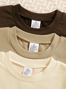 3pcs Girls Autumn Fashion Graphic Print Round Neck Long Sleeve T-Shirt, Comfortable Soft Children Tops, Versatile Outerwear For Teens