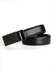 Genuine Leather Ratchet Belt For Men - Adjustable Automatic Buckle , Alloy Buckle, High-Quality Leather Panel Autumn-Winter Accessories,Suitable For Teens, Youth,Men,Casual, Outdoor, Athletic, Vacation, Graduation Gifts, Birthday, Daily Wear