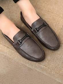 2025 Spring Men's Business Fashion Korean Style Shoes, Leather Loafers, Soft Bottom Slip-On Driving Shoes (Loafers Tend To Run Small, Larger Size Recommended For Those With Bigger Feet)