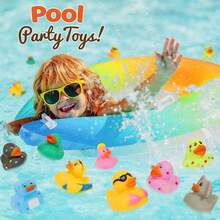 1pc-2025 新款热混合乙烯塑料鸭子各种形状吱吱叫儿童洗澡水玩具新款小黄鸭-完美礼物-生日礼物-男孩礼物-女孩礼物-万圣节礼物-圣诞节礼物-儿童玩具