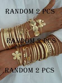 12pcs/7pcs/2pcs Set Vintage Asymmetrical Floral & Bow Decor Bracelet Suit, Elegant Casual Accessory For Women, Suitable For Date, Vacation, Daily Wear, Party, Anniversary Gift