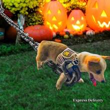 Halloween Themed Funny Pet Leash, Suitable For Medium And Small Dogs, Designed For Outdoor Walking And Training, Made Of Lightweight Polypropylene Material With Chain Design