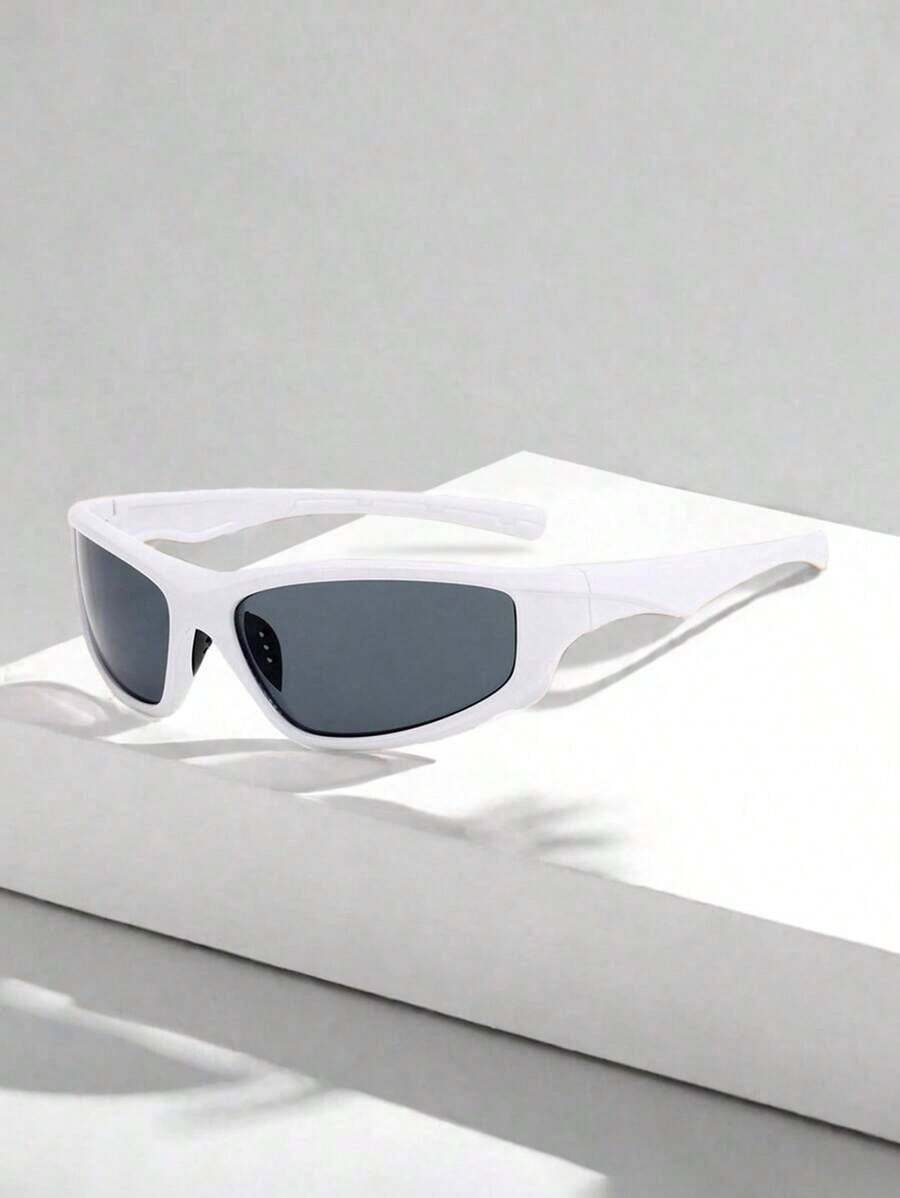 Feye 1 Pair Black Frame Fashionable Glasses, Unisex Y2K Streetwear Fashion Glasses Suitable For Daily Wear - 白色 - 查看 1