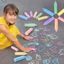 Paquete familiar de tiza lavable para niños | 15/20/36 barras por cubeta | Fórmula sin polvo para uso en exteriores, juego creativo de garabatos