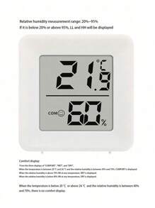 1/4Pieces Mimi Digital Hygrometer Indoor Thermometer Room Thermometer And Humidity Gauge With Temperature Humidity Monitor For Greenhouse, Garden, Cellar - White - View 14