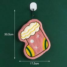 1pc Hanging Christmas Decoration Towels, Christmas Hand Towels,Christmas Series Household Towels, Christmas Hanging Hand Towel For Kitchen, Bathroom, Quick Dry Absorbent Decorative Cloth, Christmas Tree, Gingerbread Man, Snowman, Christmas Stocking, Gift Box Pattern, Christmas Decorative Towels, Dishcloths, Kitchen Towels