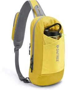 - Bolso bandolera con bloqueo RFID, ligera, bandolera para viajes, deportes, correr - Amarillo - Ver 8