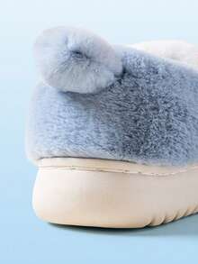 Nuevos pantuflas de invierno con diseño de elefante de dibujos animados para niños, cálidas, antideslizantes y lindas pantuflas de peluche para bebés