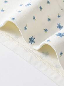 5 件/包女士棉质花朵可爱蝴蝶结无缝三角裤，中腰全覆盖内裤