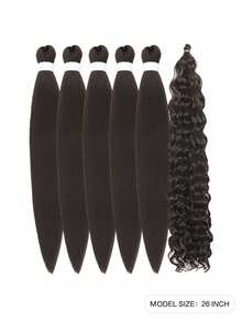 Lễ hội âm nhạc 26 inch 6 sợi tóc tổng hợp tóc dệt tổng hợp kéo dài trước màu đen nâu 613# sợi nhiệt độ thấp, chống cháy ở nhiệt độ thấp và tạo kiểu bằng nước nóng xoăn sóng tết phù hợp cho phụ nữ tiệc tùng hàng ngày - Nhiều màu - Xem 12