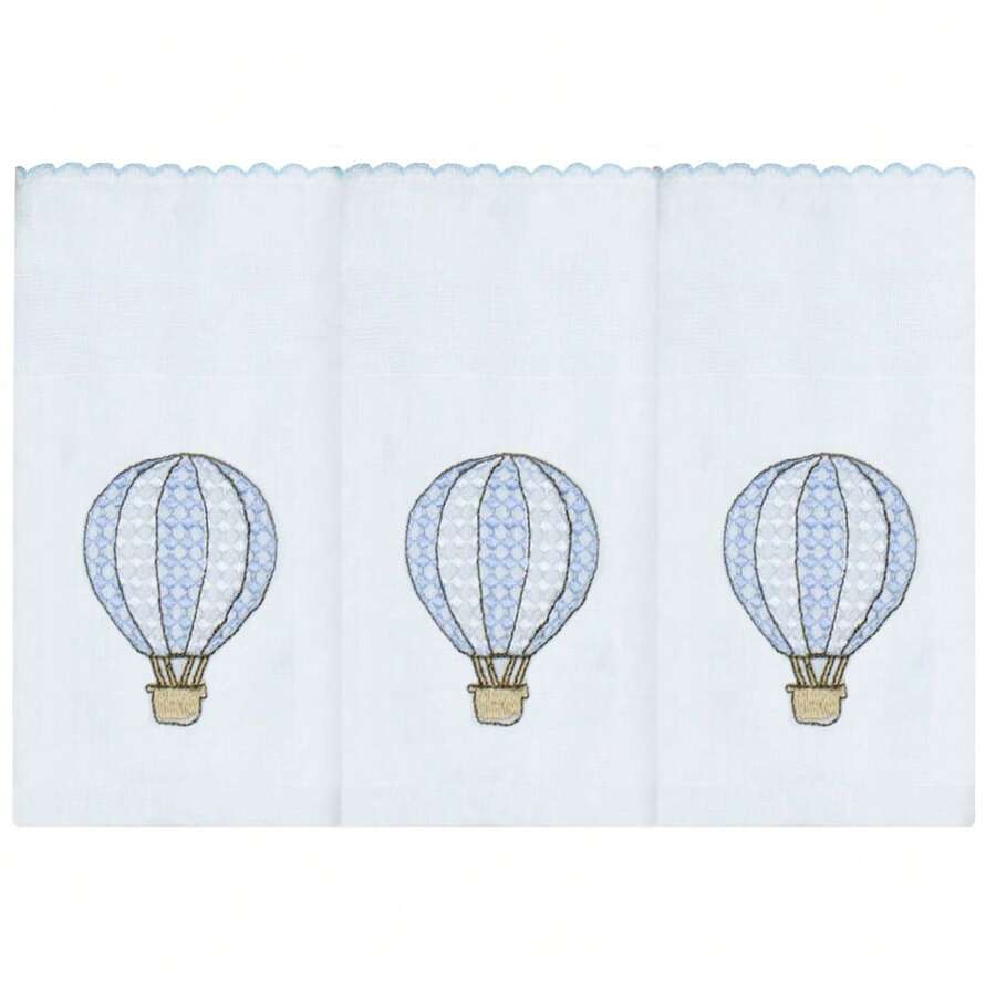 Soft 100% Cotton Double Embroidered Shoulder Diaper For Baby - Blue Balloon - View 1