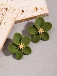 أقراط أنيقة بتصميم زهري بلون البرغندي للنساء، إكسسوارات أقراط أنيقة، مناسبة للخريف والشتاء