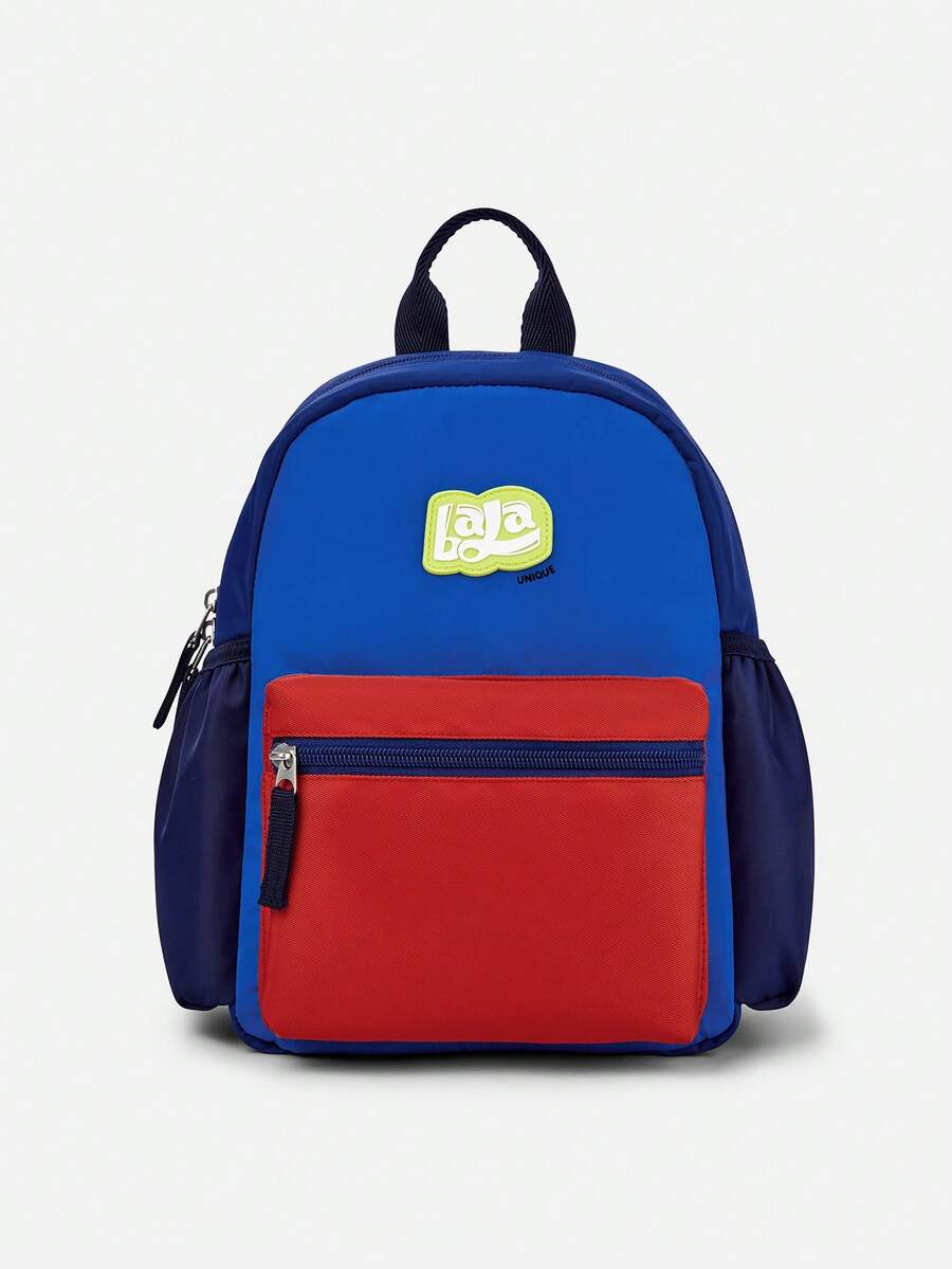 Balabala Mochila para niños con bloques de color, ligera y cómoda - tonos azul-rojo - Ver 1