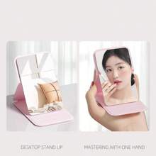 2-częściowe przenośne lusterko do makijażu, lusterko ze skóry PU, składane, lusterko podróżne, idealne na prezent, niezbędne akcesoria podróżne, niezbędne akcesoria do makijażu, łatwe do przechowywania na Boże Narodzenie, idealne na prezenty świąteczne, na powrót do szkoły, przenośne składane lusterko do makijażu ze skóry PU