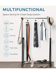 3/1pc 多功能大容量皮带架 - 旋转木架，衣柜收纳架，悬挂式收纳架，用于皮带、背心、帽子、包包、领带和围巾 - 不锈钢挂钩 - 时尚衣橱整理器，家居服装收纳架，卧室衣帽间配件，宿舍服装收纳架，浴室厨房收纳架，时尚衣橱配件 - 彩色 - 查看 10