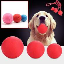 5/6/7cm Solid Rubber Ball Pet Interactive Training Toy Dog Chew Playing Bite Ball With Carrier Rope - Multicolor - View 6