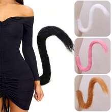 1 peça de acessórios elegantes e fofos para cauda estilo Lolita, acessórios de fantasia de cosplay de rabo de gato de pelúcia, acessórios para festas com animais, presentes, decorações para festas de Halloween em bares e casas noturnas, acessórios para fotografia, acessórios para palco, acessórios para Halloween - Multicolorido - Ver 3