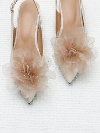 Women's Fashion 3D Flower Shoe Clips, Suitable For High Heels