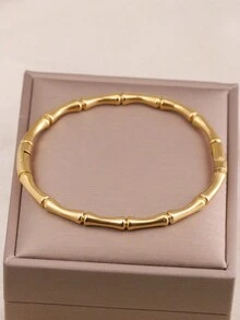 Bộ 3 vòng tay thép không gỉ màu vàng thời trang, thích hợp đeo hàng ngày, làm quà tặng sinh nhật, xếp chồng - Vàng - Xem 9