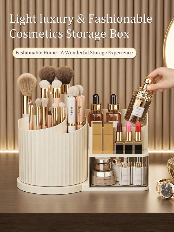 1 Stück Kosmetik Aufbewahrungsbox, Schminktisch, Hautpflege Produkt Regal, Lippenstift Organizer Box, Schubladenförmige Aufbewahrungsbox für den Schreibtisch
