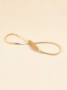 1件装女士时尚百搭金箔金属腰带 - 彩色 - 查看 5