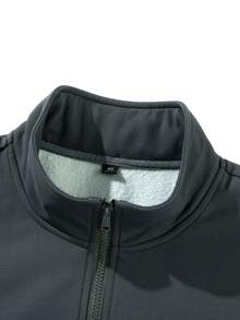 Men's Sportswear Set, Featuring A Long-Sleeved Full-Zip Sport Jacket With Embroidered Lettering And Coordinating Drawstring Athletic Pants, Designed For Both Outdoor Pursuits And Athletic Endeavors.