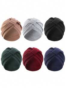 1pc New Thick Waffle Grid Headband Hat, Style Headwrap
