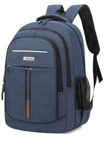 Mochila de grande capacidade para homens, para lazer, viagens e uso de computador. Adequada para estudantes do ensino médio, faculdade e universidade. - Multicolorido - Visão 12