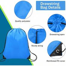 6-Pack Drawstring Gym Bags For Sports, Travel, And Beach - Orange - View 10