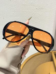 1/4pcs Women Plastic Black Tea Leopard Pilot Frame Ombre Lens All-Season Street Style Stylish Futuristic Hot Girl Style Cool Fashion Eyeglasses,For Women-Outdoor Casual Activities,Appointment Outfits,Bachelorette Party,Beach Accessories - 彩色 - 查看 15