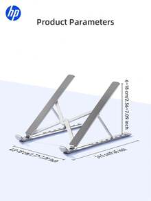 HP 1 Piece Multi-Color Portable Laptop Stand, Foldable And Adjustable Metal Laptop Stand, Heat Dissipation Lifting And Suspended Design And Non-Slip - Silver - View 11