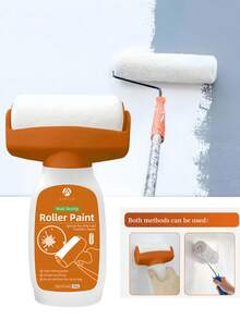 White Paint For Walls, Portable Integrated Paint Roller, Easy-To-Apply Small Drywall Repair Kit, Suitable For Small Areas. White Paint - For Easy Cleaning And Original Walls, Small Roller Brush Repair Kit, Scratch And Yellowing Repair, Water-Based, Ideal Choice For Home Aesthetics. 500g White Paint For Wall Touchup, Paint Roller Kit For Flat, Ceiling Walls