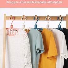 11-Slot Foldable Clothes Hanger Rack, Multi-Functional Non-Slip Plastic Portable Hanging Wardrobe Storage System, 3.2 Cubic Feet Enclosed Storage Capacity - Lightweight (1 Piece), Bedroom, Storage Rack, Home Organization - Multicolor - View 6