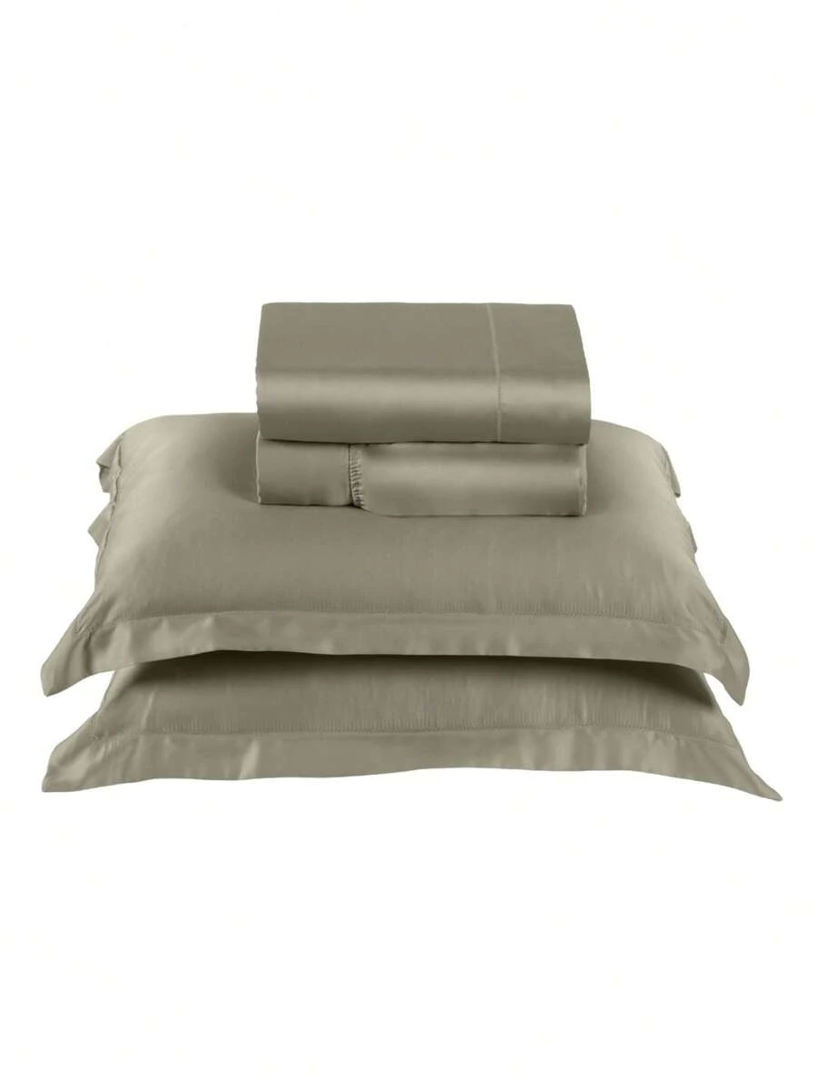 Andreza Enxovais Bamboo Fiber Bedding Set 4 Pieces 300 Thread Count Double\Queen\King Premium Soft Touch Ponto Ajour Luxo - 米色 - 查看 1